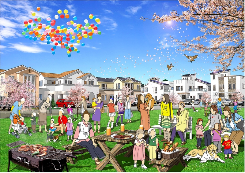 喜連瓜破　分譲地　春のイメージ