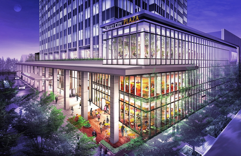 仙台トラストタワー低層部夜景