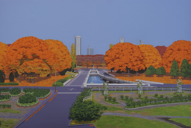 代々木公園の紅葉NHK側より望む