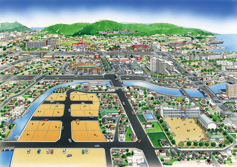 鳥瞰パース（土地分譲）